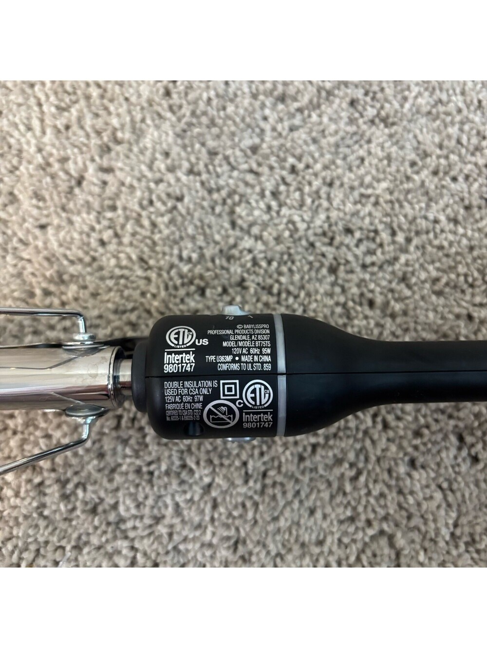 Babyliss Pro Titanium 3/4 Inch Curling Iron Model #BT75TS EUC - Picture 5 of 5